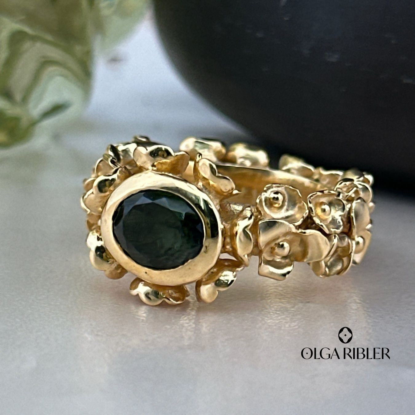 Olga Ribler Anelli: Blumen Ring mit Turmalin Ringgrösse 58 – Nuovo (secondo la descrizione) da Luzern venduto da Schmuckoutlet 3