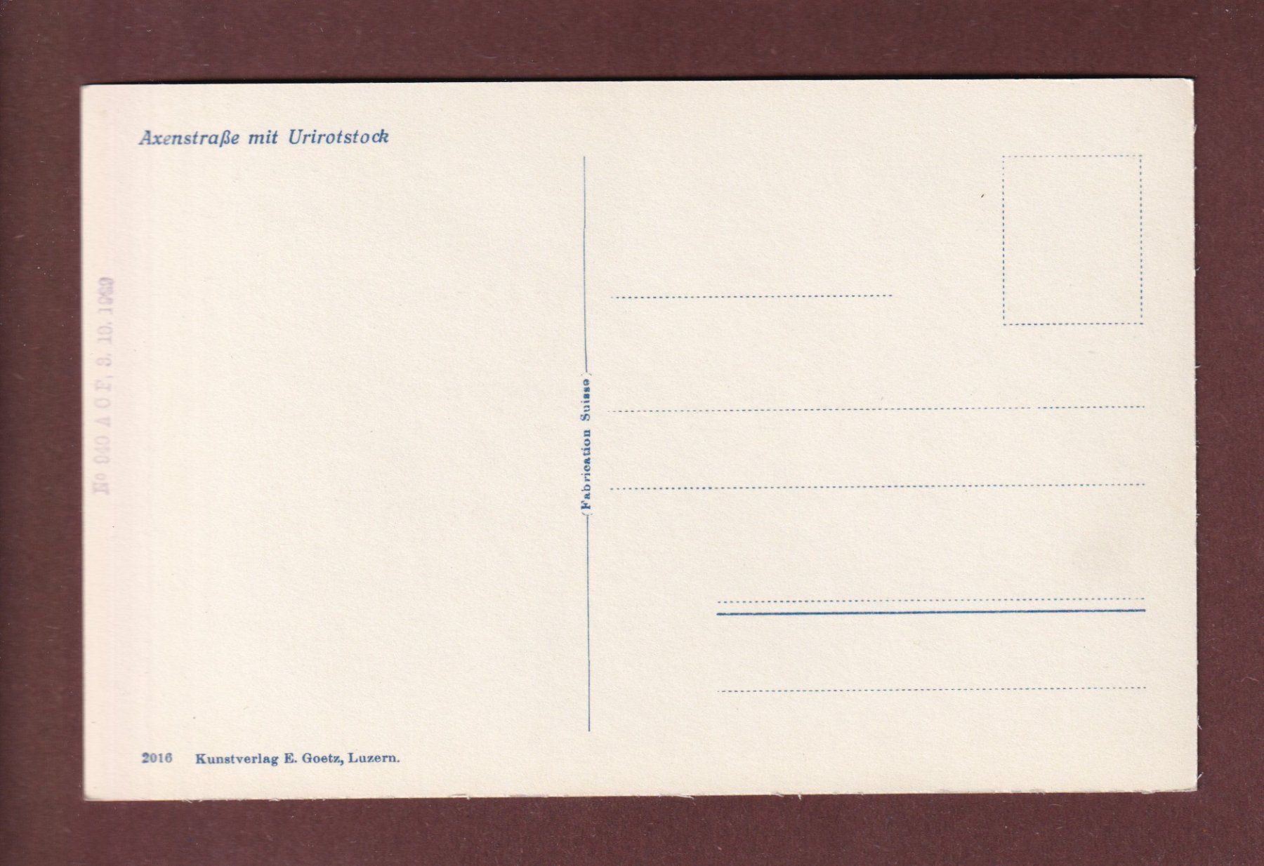 Cartoline postali: AXENSTRASSE - Urirotstock – Usato da Pully venduto da nicecards-shop 1