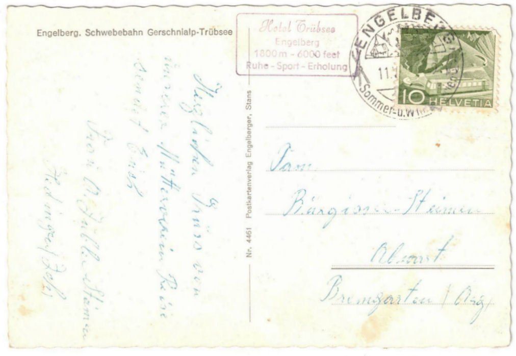 Cartoline postali: Engelberg - Luftseilbahn Gerschnialp--Trübsee – Usato da Binningen venduto da Mountainrider 1