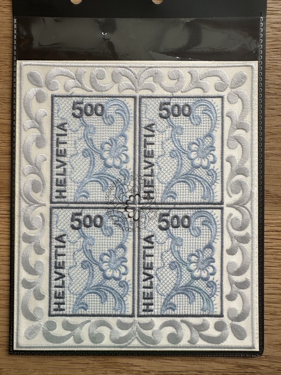 Tutti i francobolli: Schweiz - 2000 Strickereibogen mit ET Stempel  – Usato da Schmitten / FR venduto da Samsara169