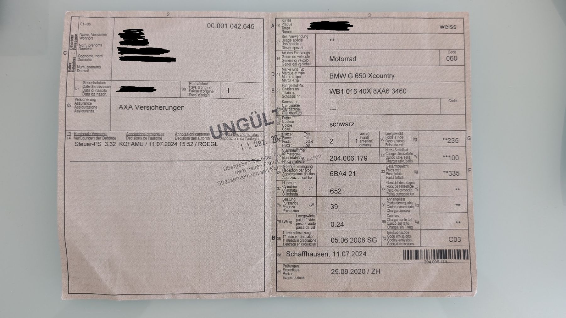 BMW Enduro: BMW G650 xCountry – Usato da Hemishofen venduto da ver_h78c 4