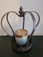 Kerzenständer im Kronen Design, Metall, Vintage Look