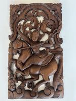 Exotische Holzschnitzerei Wandbild, Asiatische Kunst, Deko