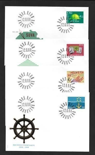 Tutti i francobolli: 4 FDC 457-460 Serie Einzelmarken ET 12.9.1968 – Nuovo (secondo la descrizione) da Olten venduto da clotaldi