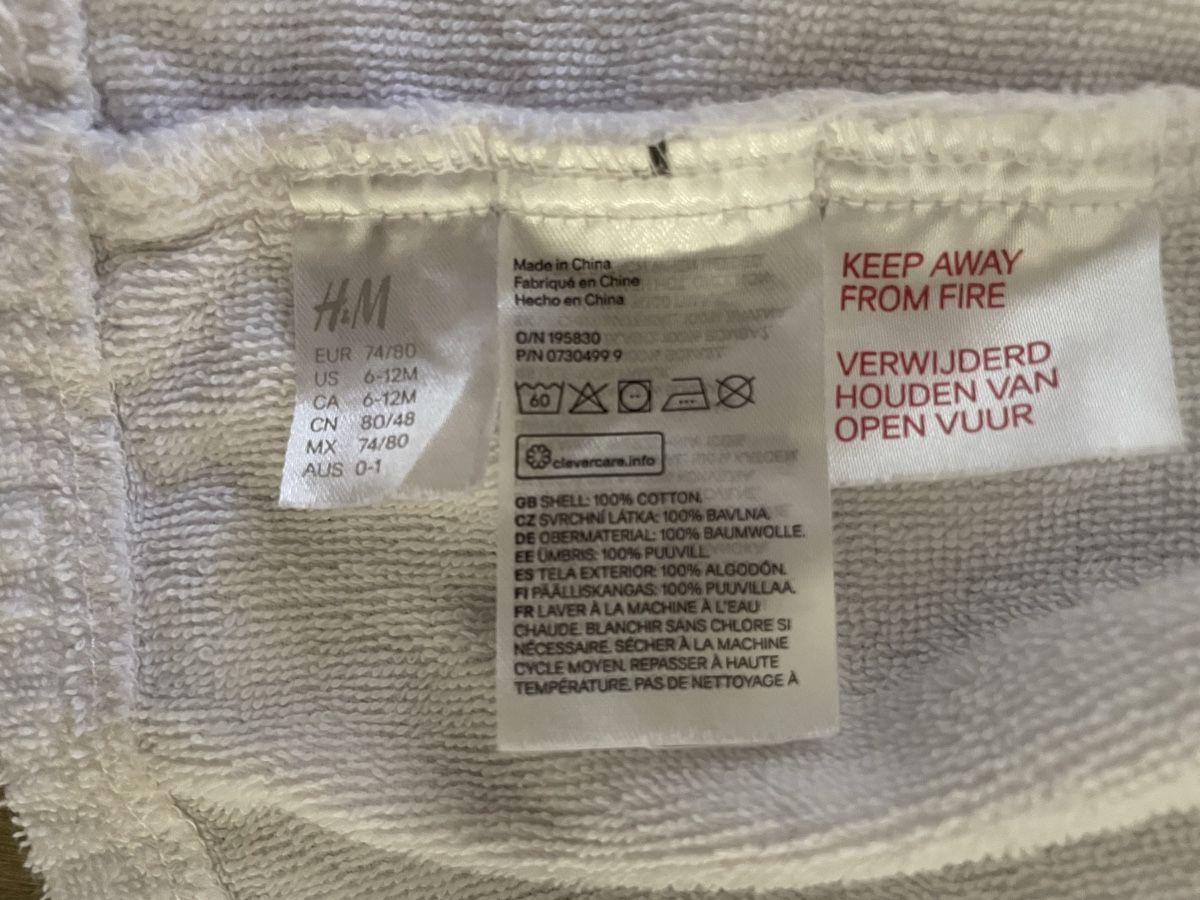 H&M Accappatoi: Baby Bademantel, Gr. 74/80 – Usato da Winterthur venduto da NaNa24 1