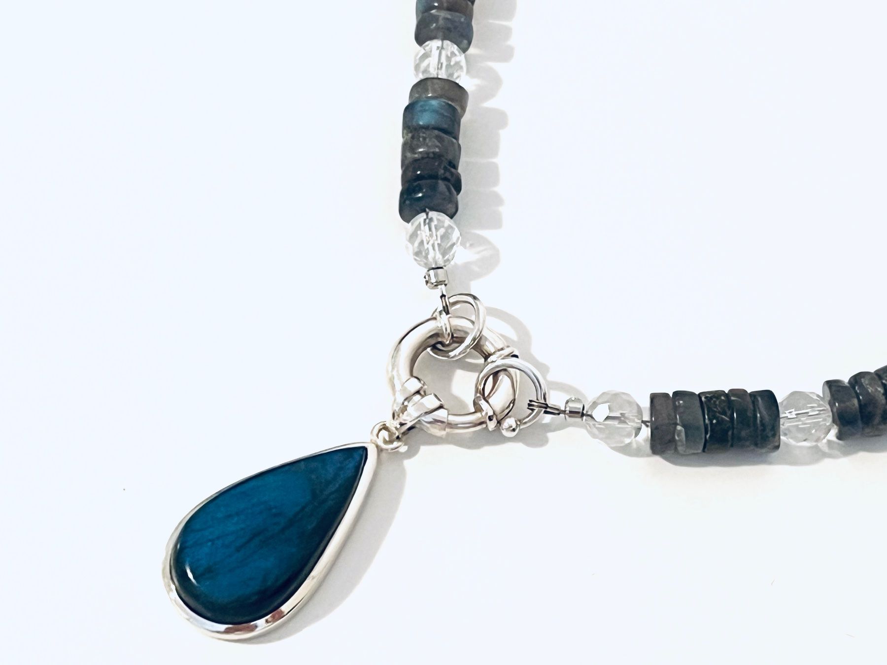 Catenine: Labradorite Necklace - Sterling Silver – Nuovo e nell'imballaggio originale da Rüschlikon venduto da ThereseJewelryDesign 4