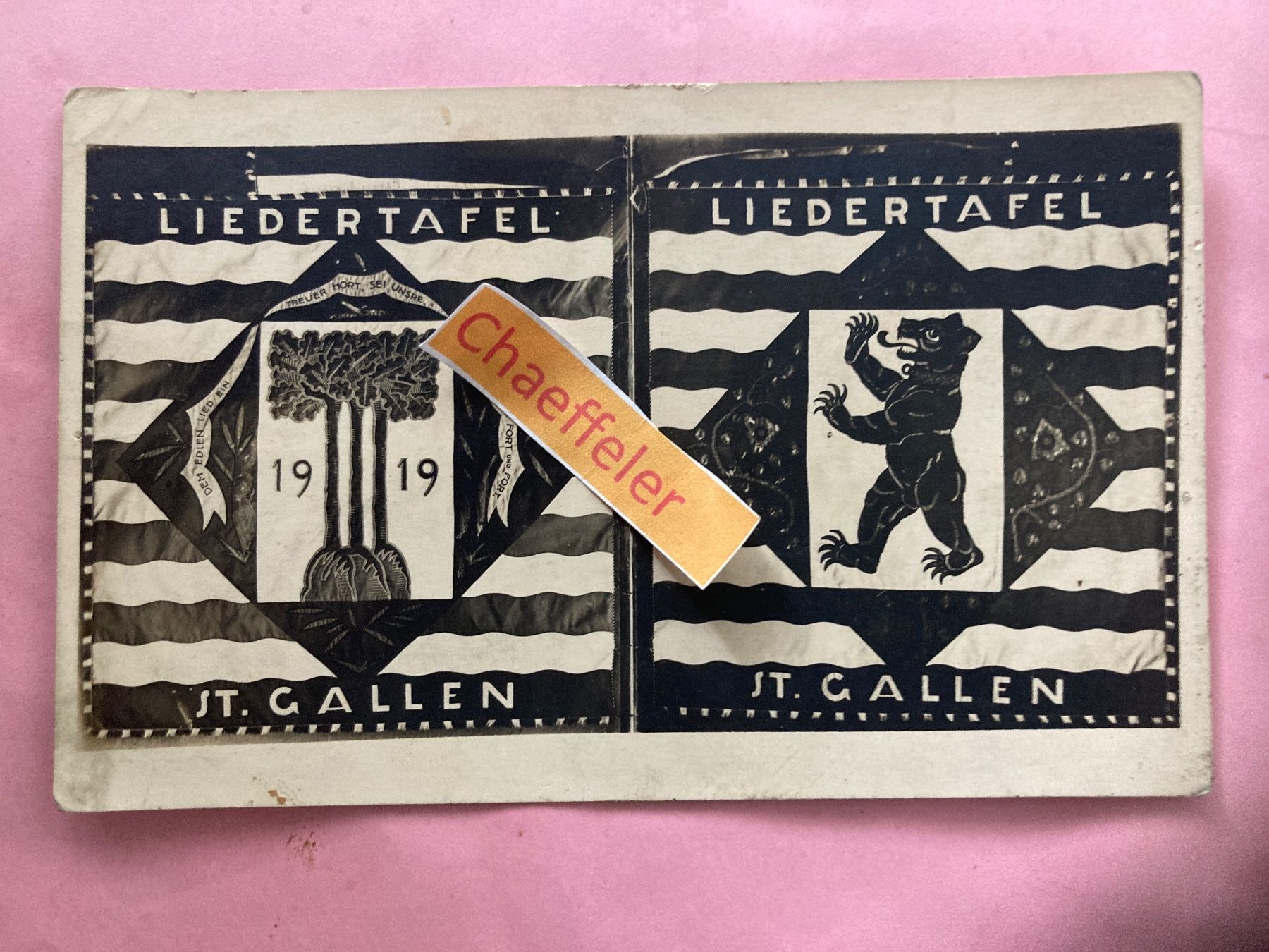 Cartes postales: 1919 Ansichtskarte: Liedertafel, St. Gallen – D'occasion à Zürich par Chaeffeler