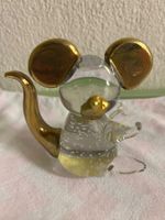 Glasfigur Maus Gold Verzierungen guter Zustand