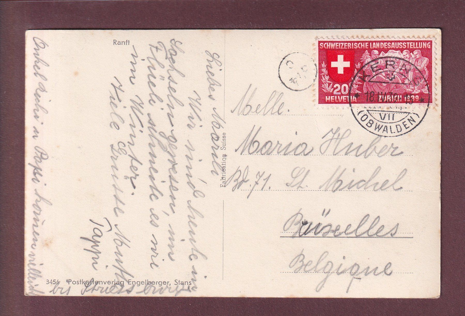 Ansichtskarten: FLÜELI RANFT - 1939 – Gebraucht aus Pully von nicecards 1