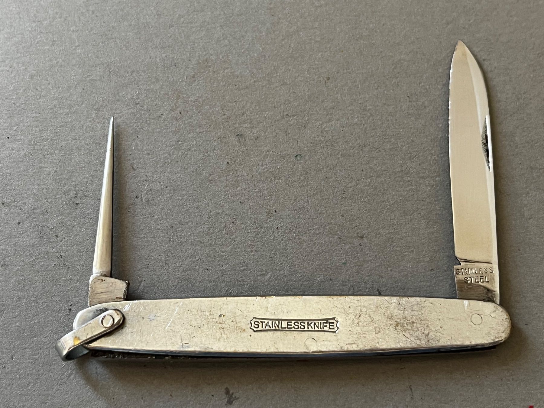 Taschenmesser: Altes Sackmesser "STAINLESSKNIFE"  72.5 mm - selten – Gebraucht aus Zürich von FV.vintage