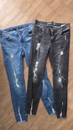 2x Rainbow Skinny Jeans Gr. 40