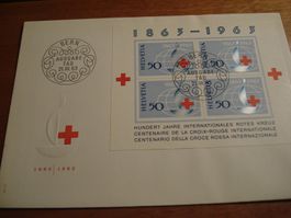 FDC Block Rotes Kreuz, 1963, ungelaufen