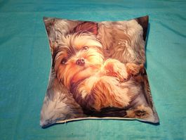 Kissen mit Yorkshire Terrier, 45 x 45cm