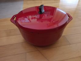 Gusseisen Topf Von Roll rot Durchmesser 22 cm 