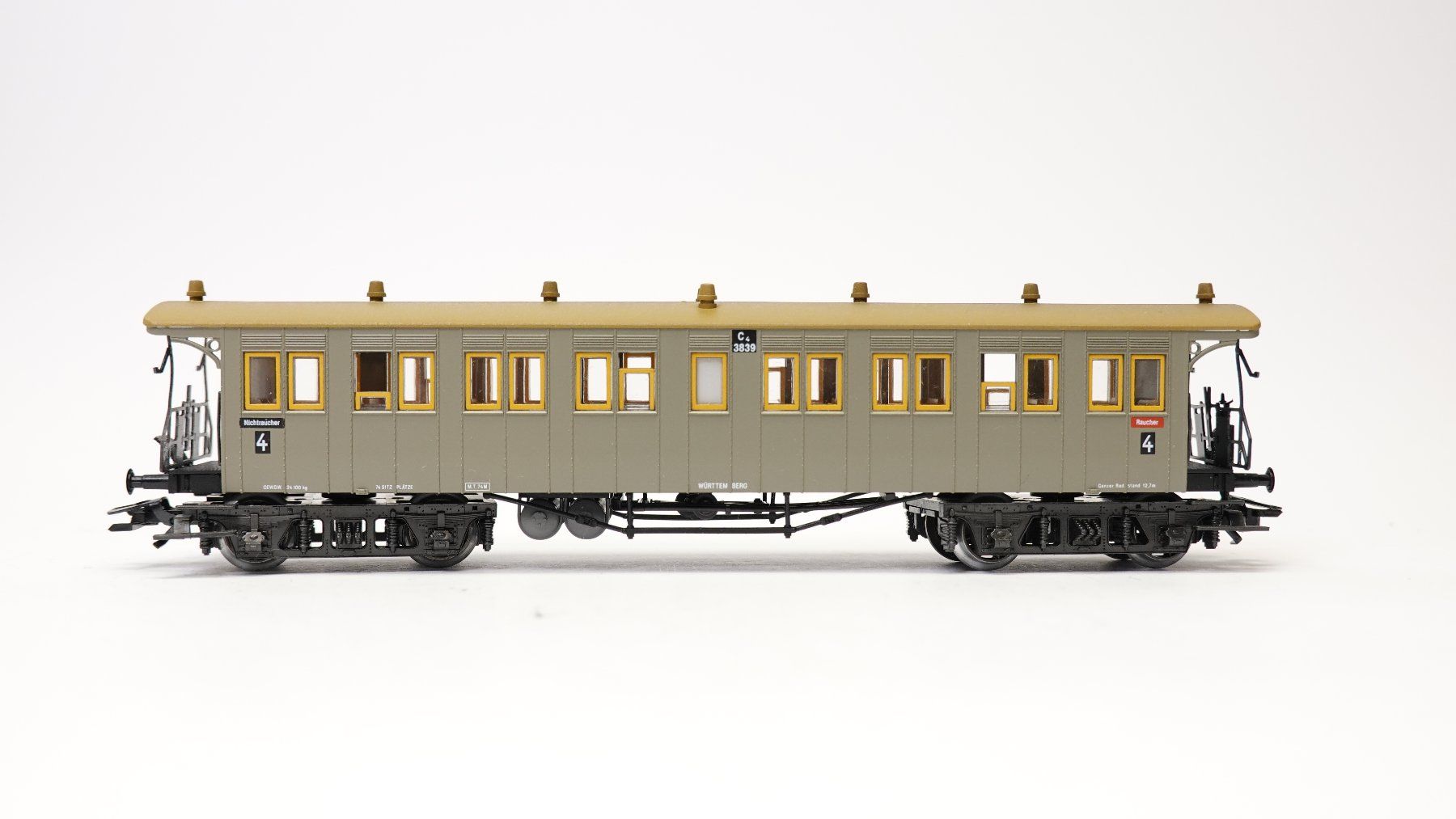 Märklin Modellini di ferrovie: e4 Märklin 4214 Sitzwagen C4  K.W.St.E grau – Usato da Thun venduto da evinka_gmbh 1