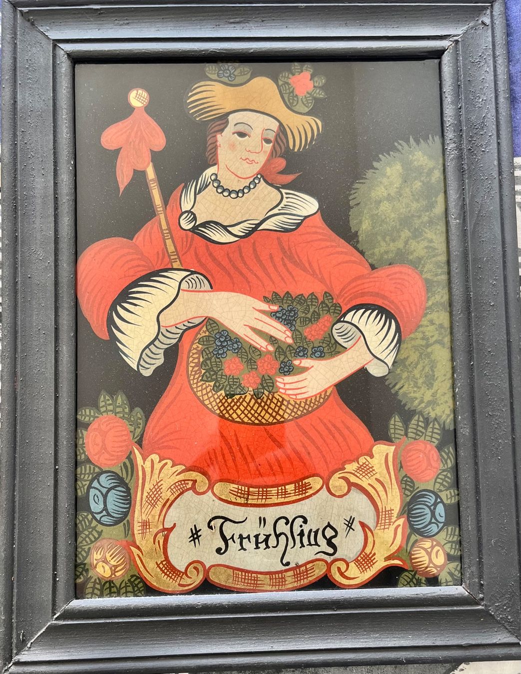 Dipinti: Die vier Jahreszeiten -  Hinterglasmalerei - vier Bilder – Usato da Basel venduto da so1_nf6l 4