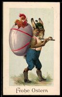 AK Osterhase spielt die Querflöte, 1914