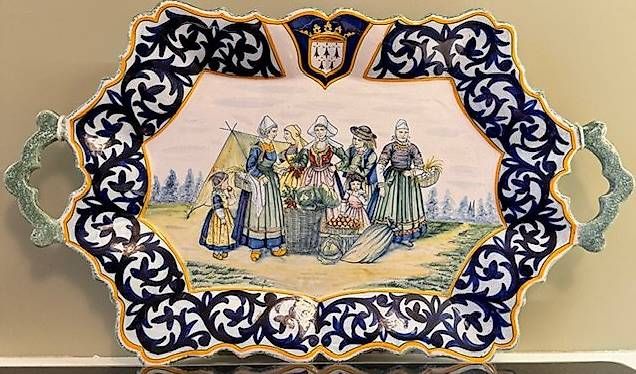 Piatti di portata: HENRIOT QUIMPER Plat Décoratif – Usato da Genève venduto da theo-zb2m