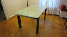 Esstisch, matte Glasoberfläche ausziehbar, 160/240 x 90
