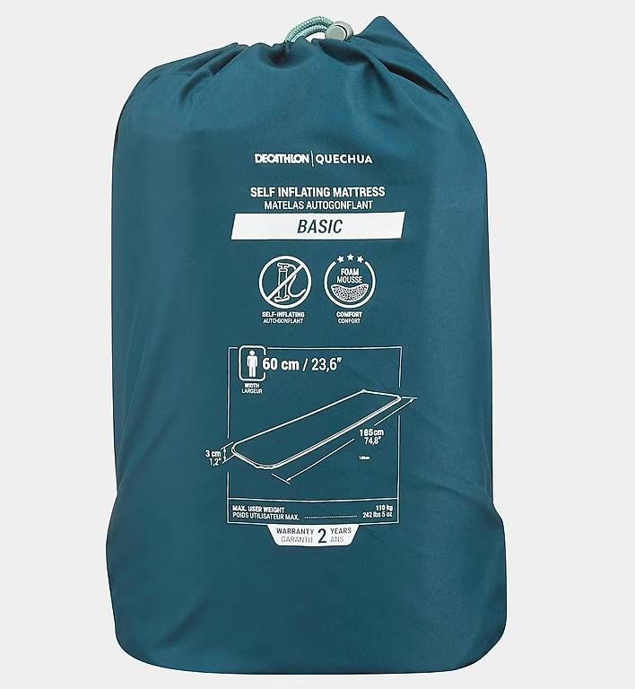 Matelas: QUECHUA Self-inflating camping mattress - Basic 185x60 cm – D'occasion à Lausanne par dim_7s9d 1