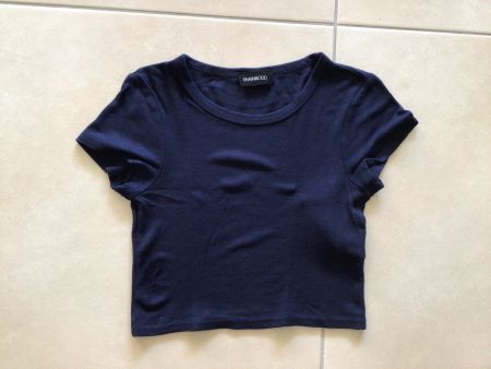 Even&Odd Crop Top, Dunkelblau, Gr. XS