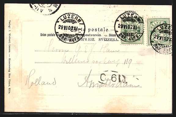 Cartoline postali: Luzern, Promenade, Dampfer am Anleger, B – Usato da Berlin venduto da bartko-reher 1