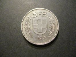 5.- Fr  1933  Superbe pièce  Superbe qualité