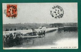 Genève, La Jetée en hiver, ca. 1905, gelaufen