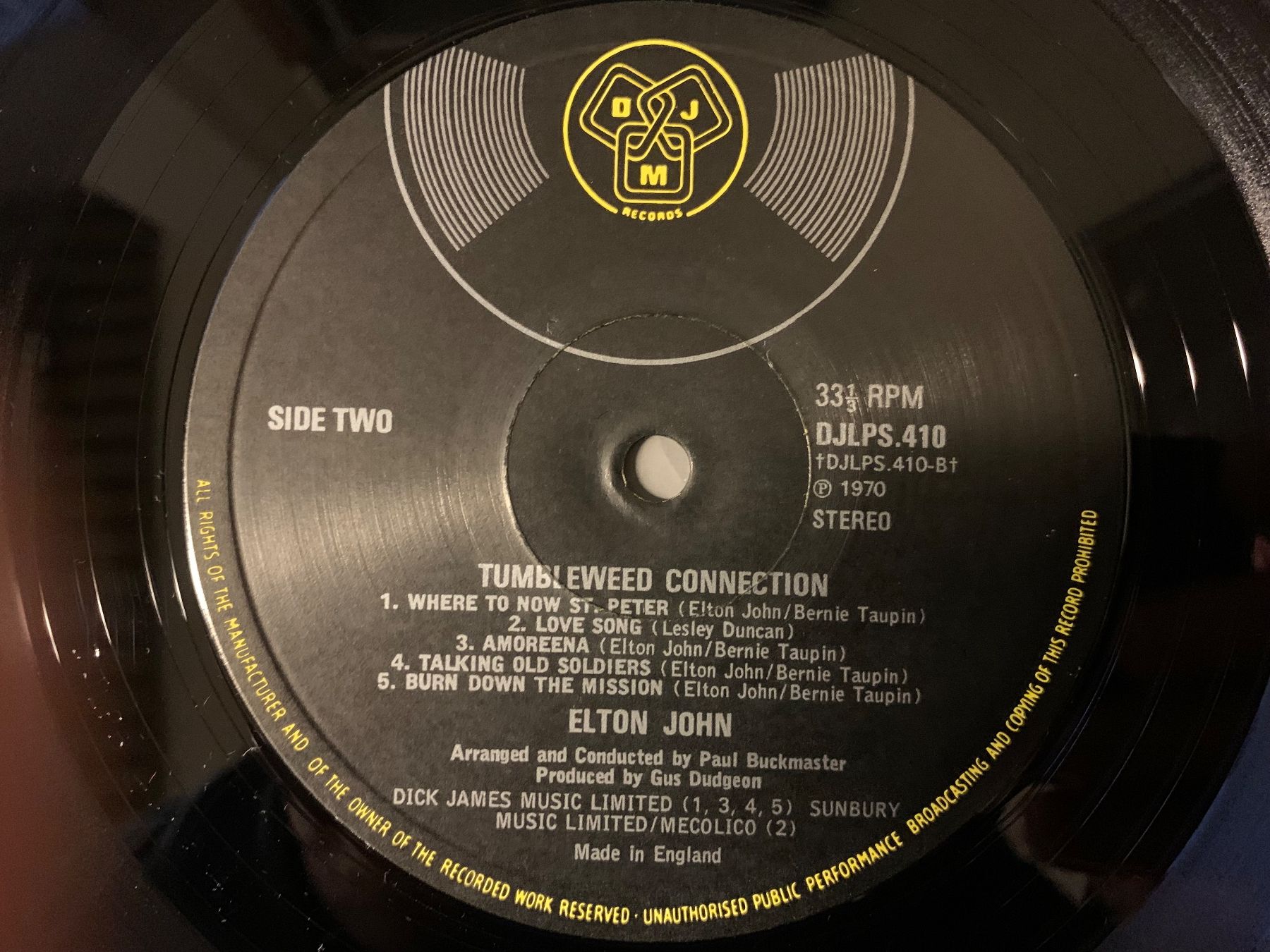 Schallplatten: Elton John - Tumbleweed Connection – Gebraucht aus Aesch BL von BlueMusicRecords 6