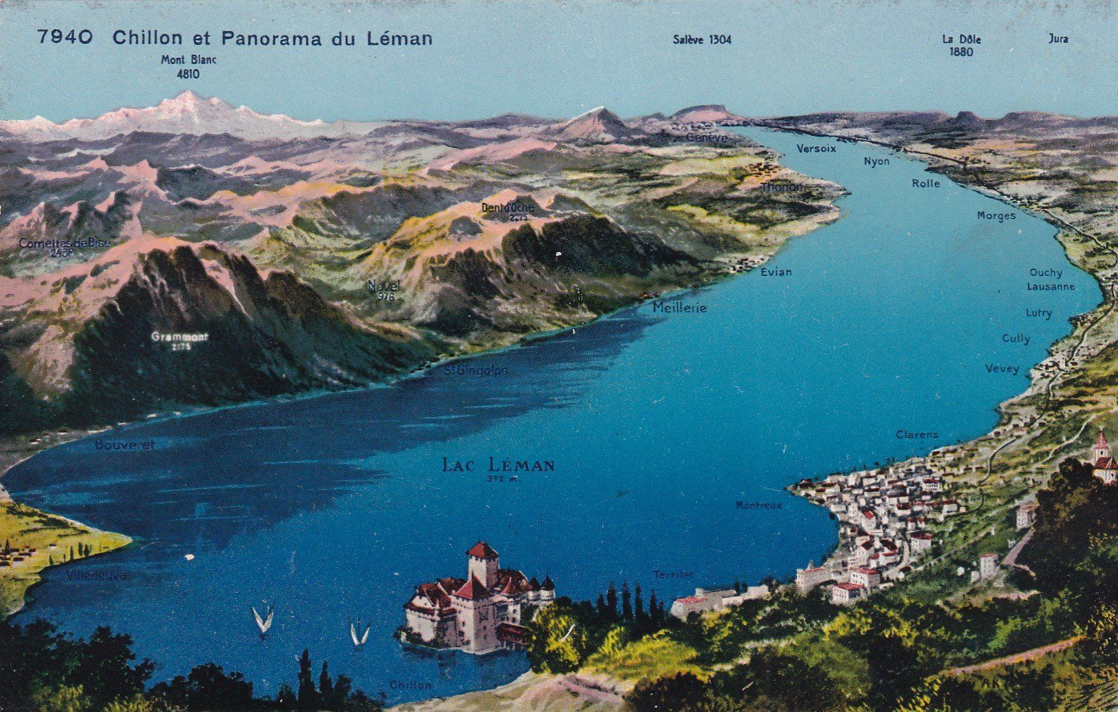 Ansichtskarten: Chillon et Panorama du Léman – Gebraucht aus Cormoret von Pascalll2001