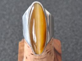 Ring 800er Silber mit Tigerauge-Stein, vintage Stil, Top!