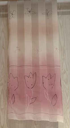 Schal mit Blumenmuster rosa-weiss