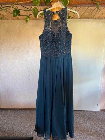 Elegantes Laona Abendkleid dunkelgrün/blau
