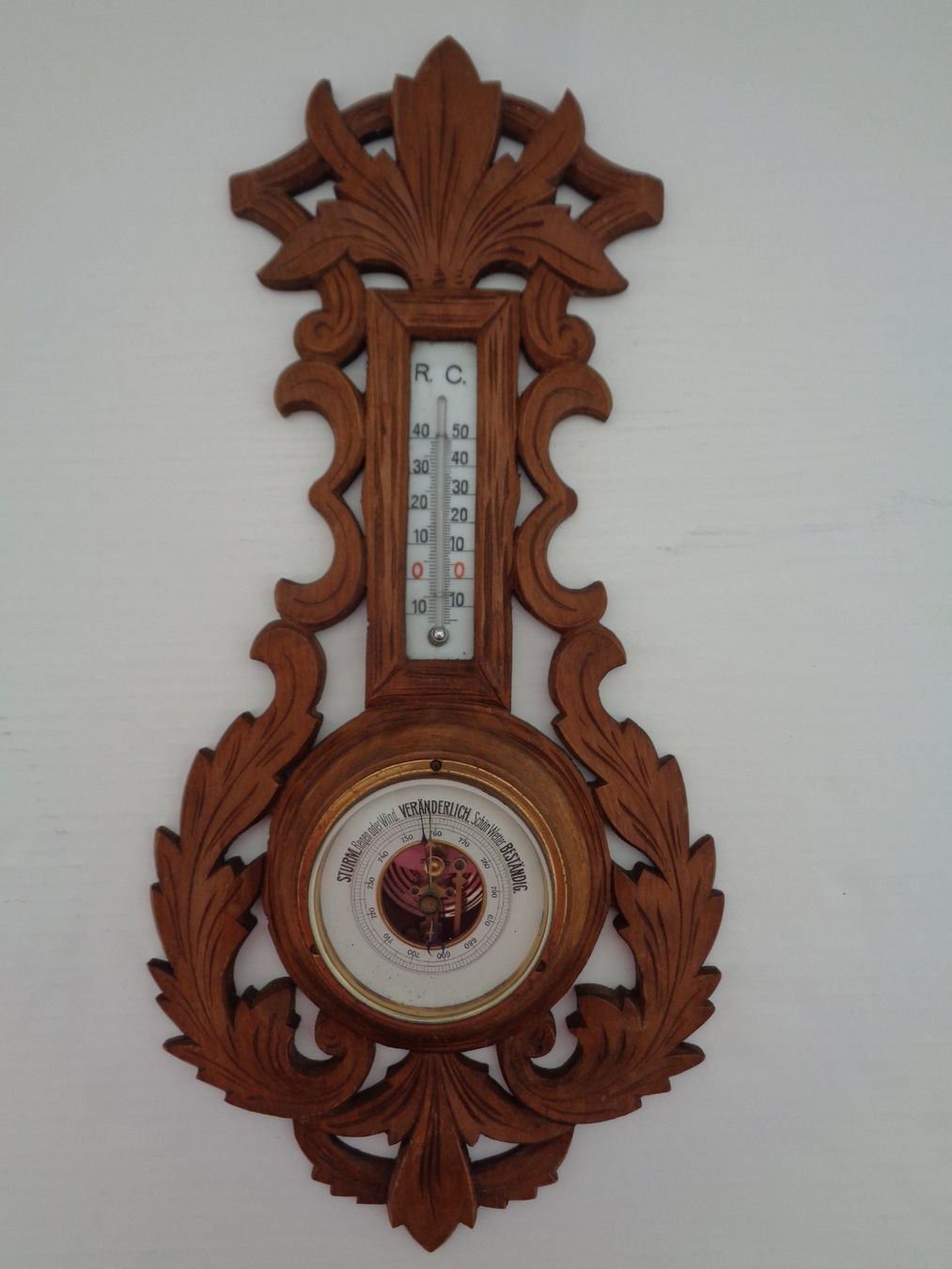 Altri elettrodomestici e apparecchi d’epoca: Antiker Barometer mit Holzschnitzerei - Vintage – Usato da Chur venduto da omonia