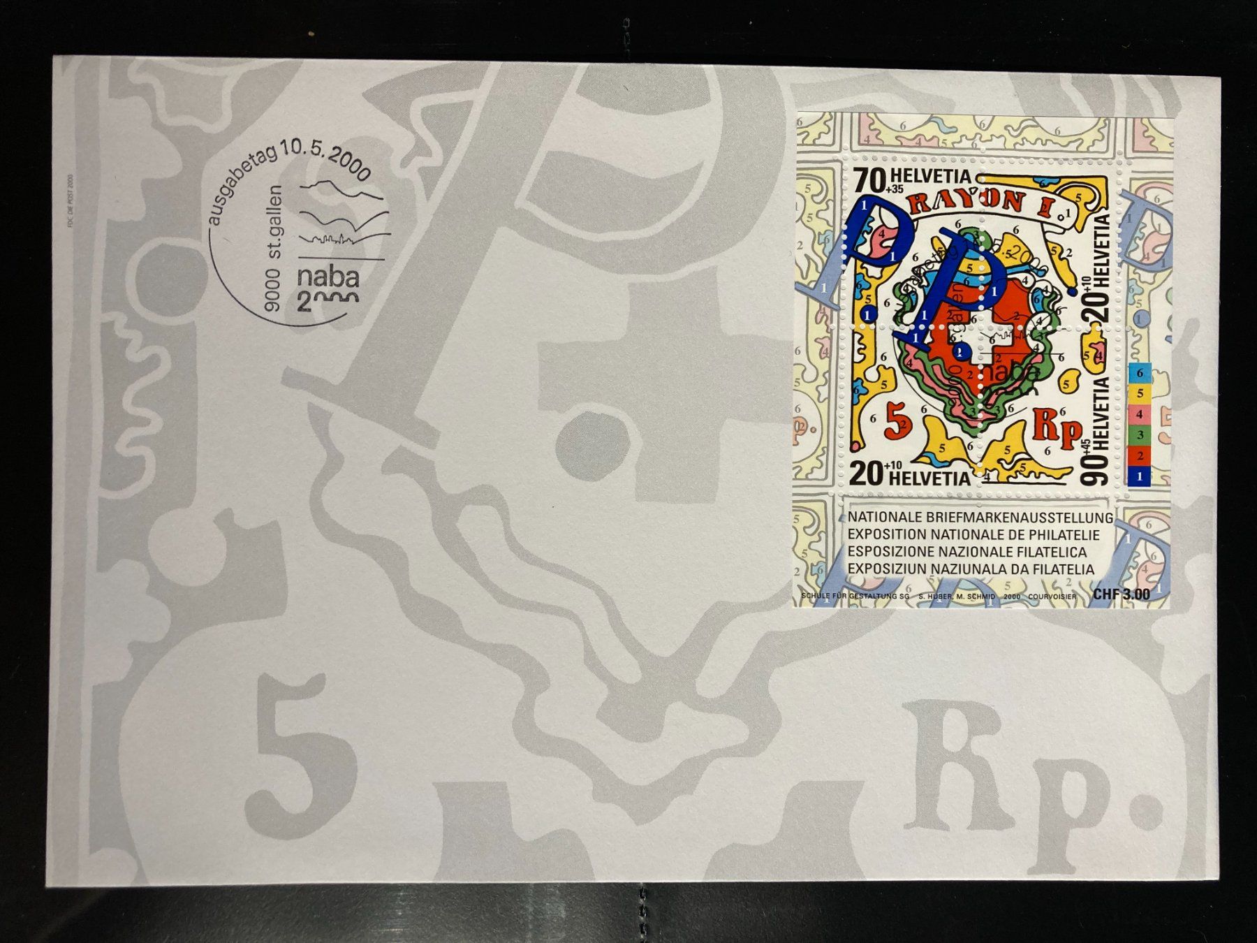 Tutti i francobolli: Schweiz 2000 FDC Block NABA St.Gallen – Nuovo (secondo la descrizione) da Liestal venduto da schnueps
