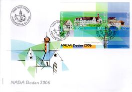 NABA BADEN 2006 BELEG MIT BLOCK AUSGABETAG - BR36
