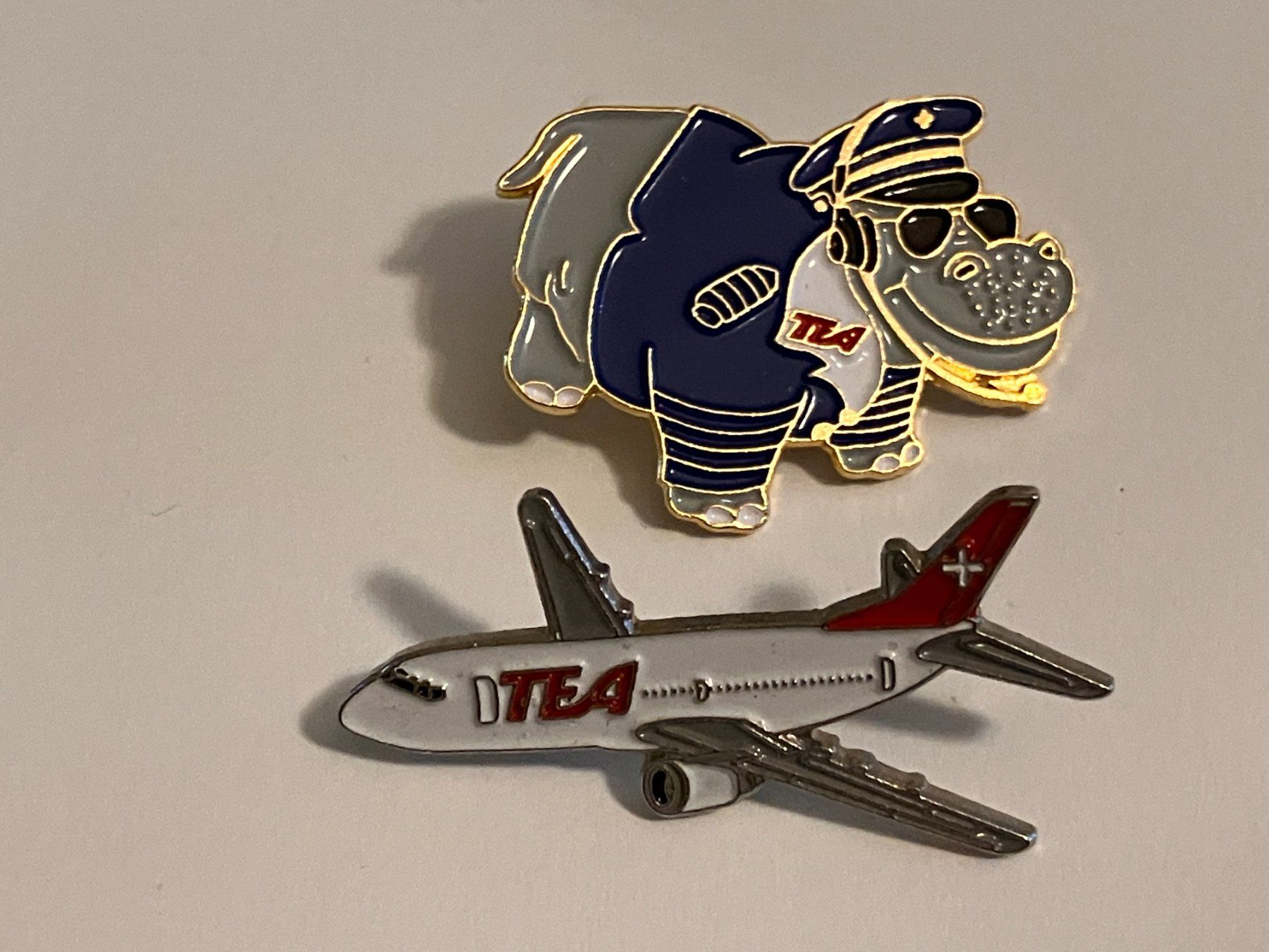 Placchette & Badge: 2 Pin TEA Fluggesellschaft – Usato da Basel venduto da djwwpp