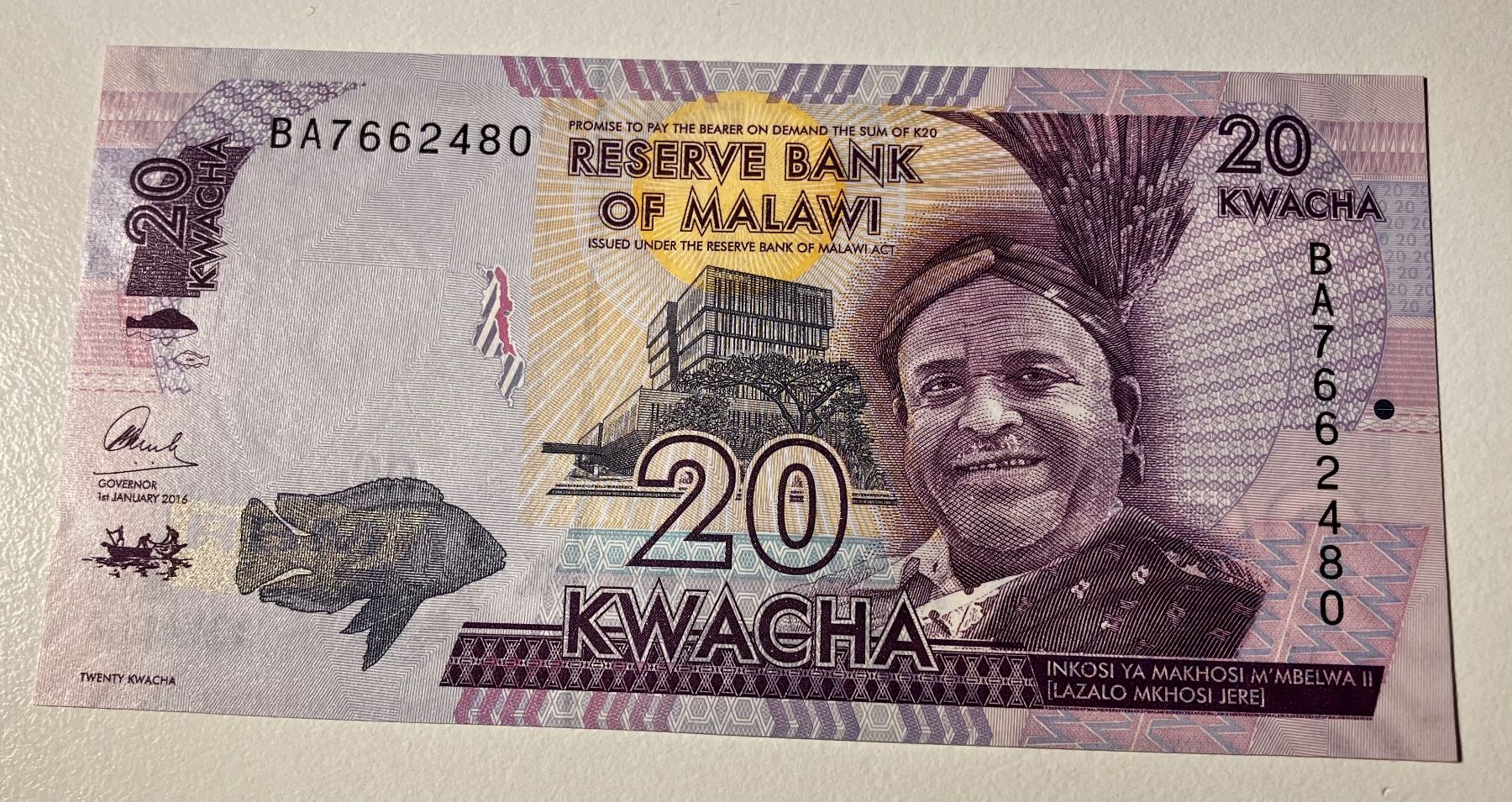 Banconote: Malawi 20 Kwacha 2016 Neuwertig – Nuovo (secondo la descrizione) da Algetshausen venduto da Carrhard