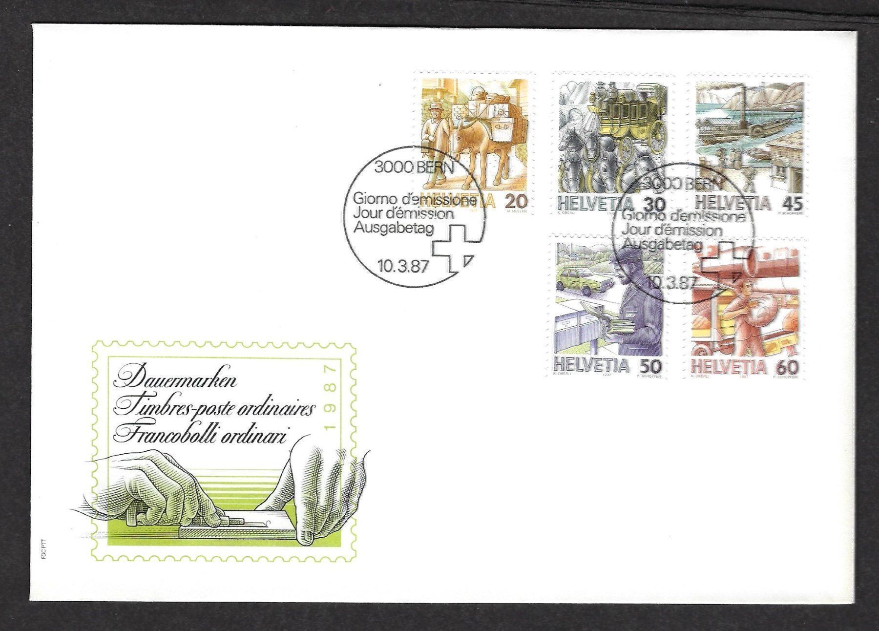 Tutti i francobolli: Dauermarken 10.3.1987, Ersttagsbrief – Usato da Luzern venduto da Einh0rn