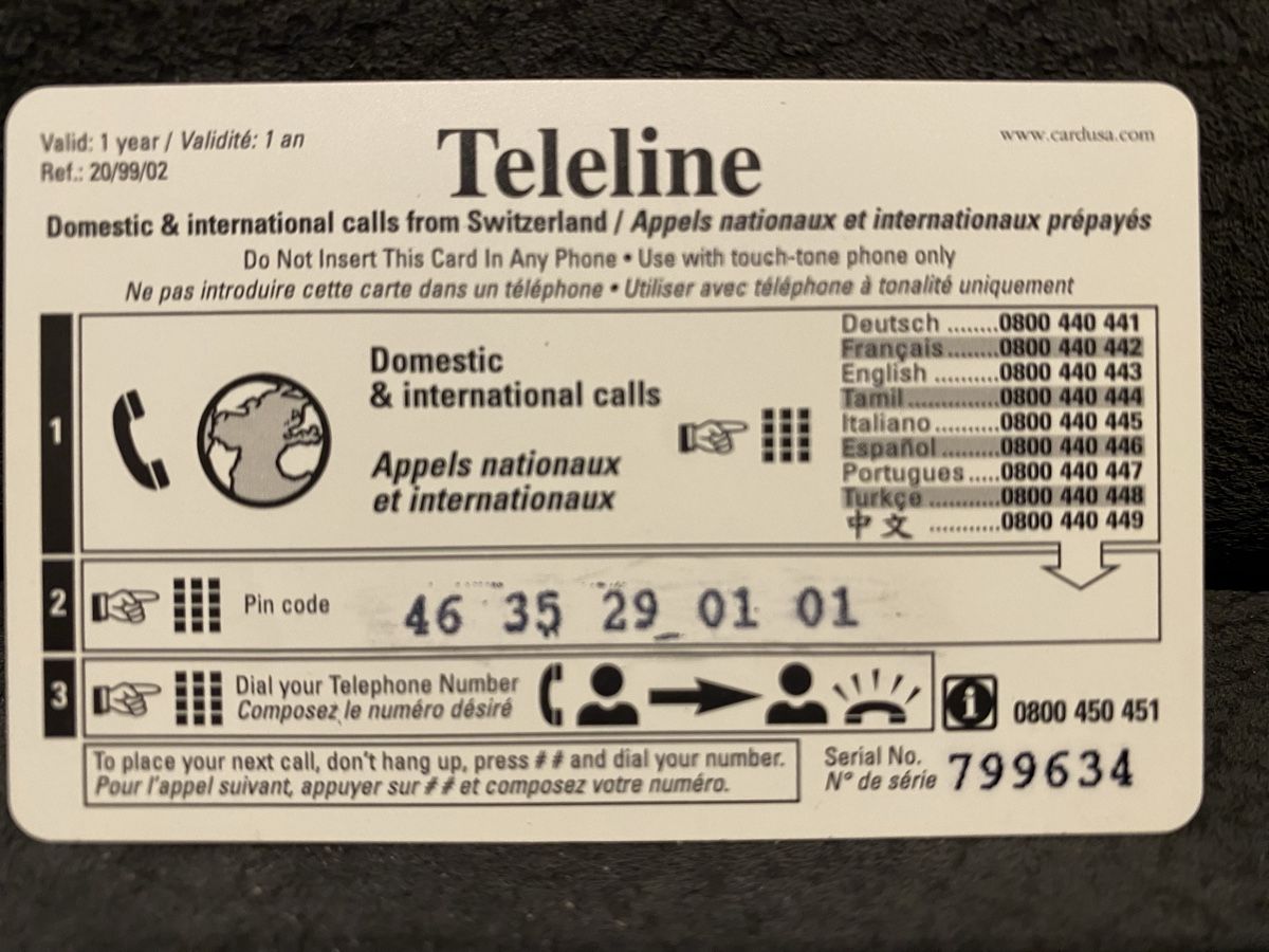 Telefon- & Taxkarten: Teleline – Gebraucht aus Lausanne von babacard10 1