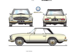 Blechschild-MERCEDES-BENZ 230 SL
