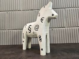 IKEA Classic Dala Pferd, Holzross Dekofigur Dalapferd weiss