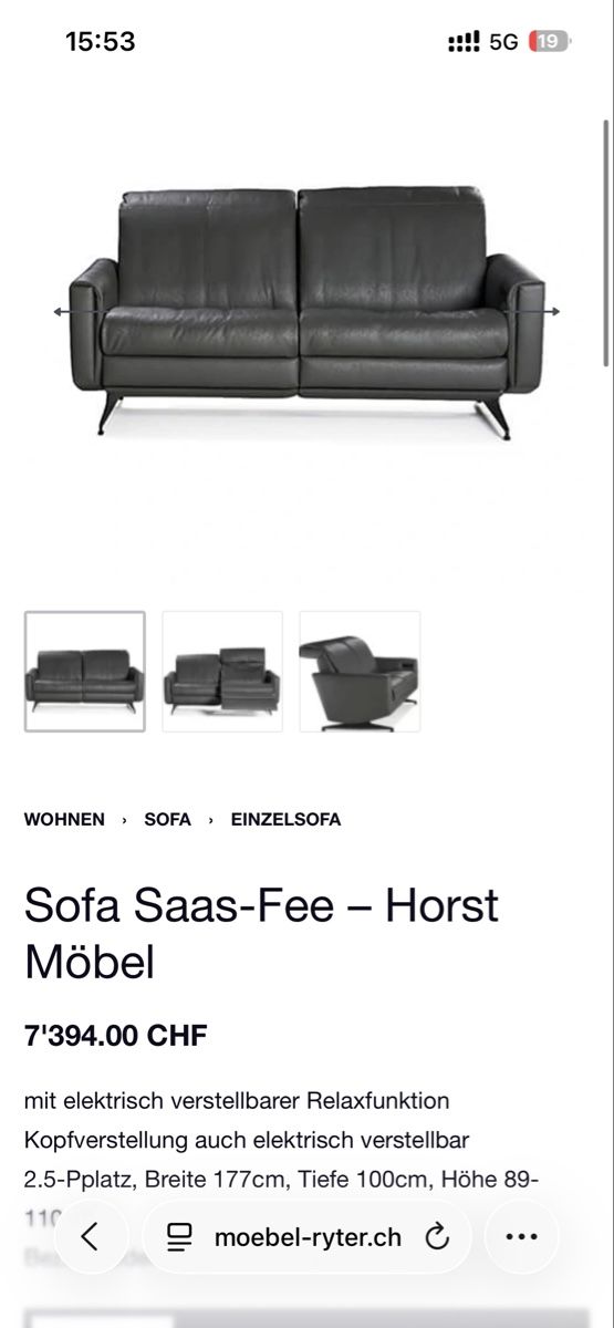 Divani: Horst Collection Saas-Fee Couch – Usato da Windisch venduto da MDM-Escooterservice 5