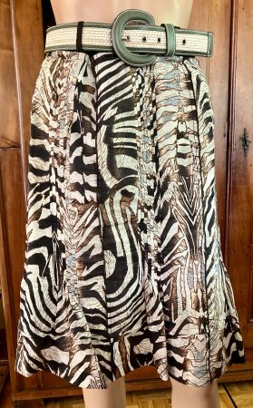 Jupe Luisa Cerano avec ceinture, fibres de Ramie, Taille 38