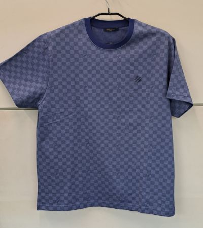 Authentique T-shirt Louis Vuitton Damier Bleu Taille L neuf