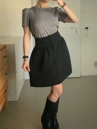 Bluse mit Hahnentrittmuster Gr. 38/40 | Haut pied de poule
