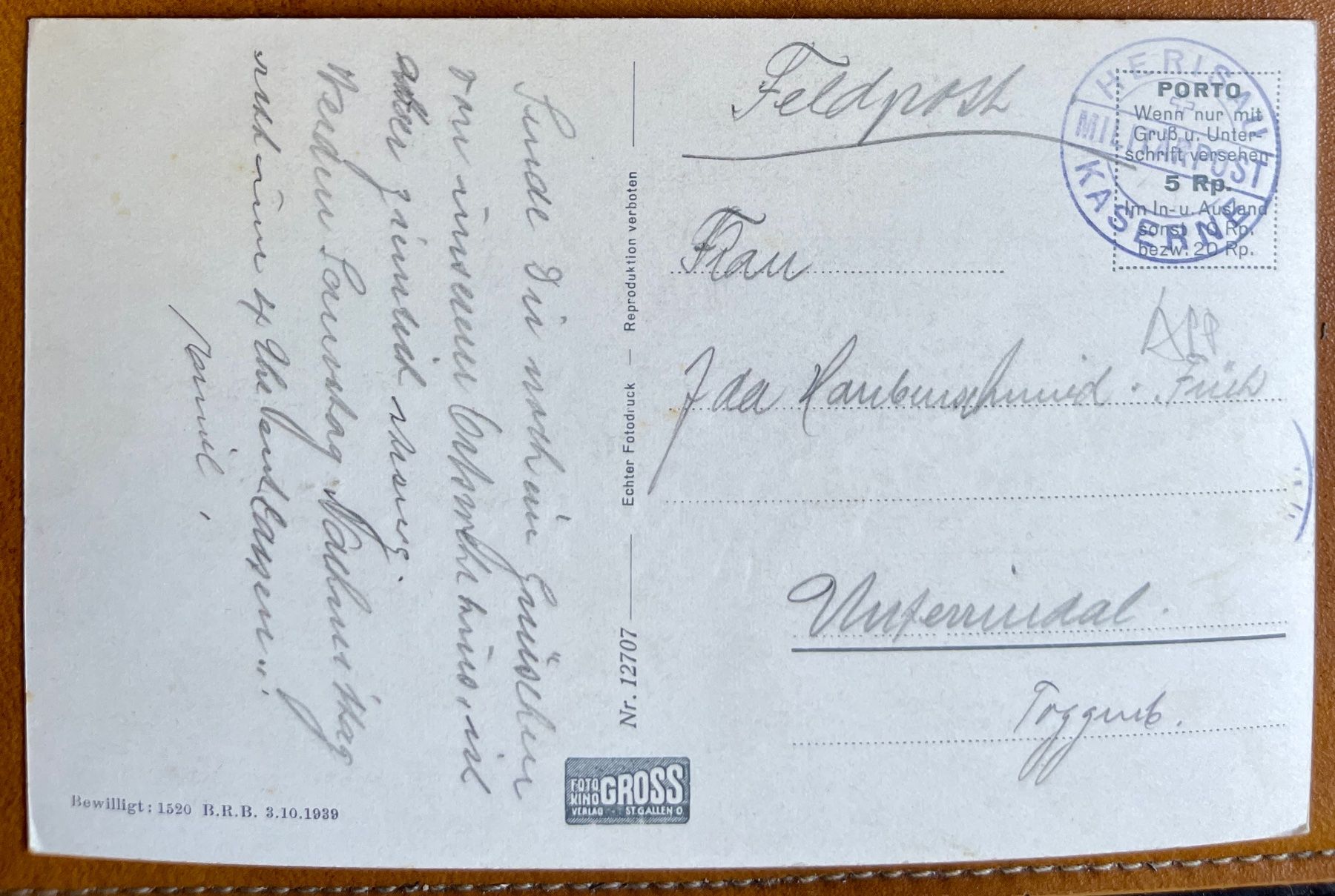Cartoline postali: HERISAU - 1939 – Usato da Lutry venduto da Ediego 1