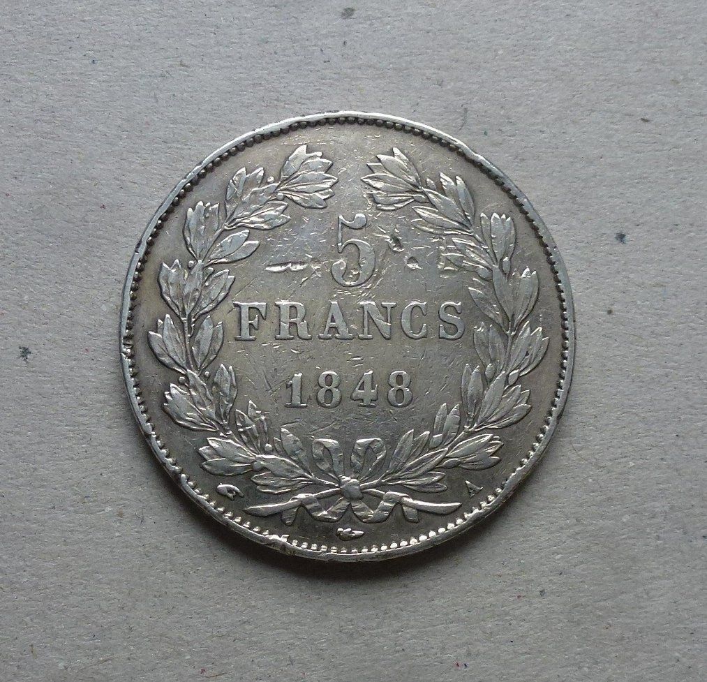 Tutti le monete: Frankreich ++ 5.- Francs 1848 A – Usato da Walkringen venduto da Casablanca777