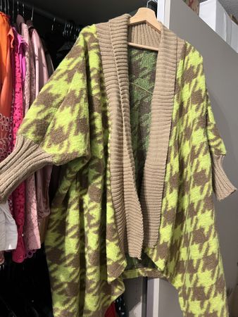 Damen Poncho kariert