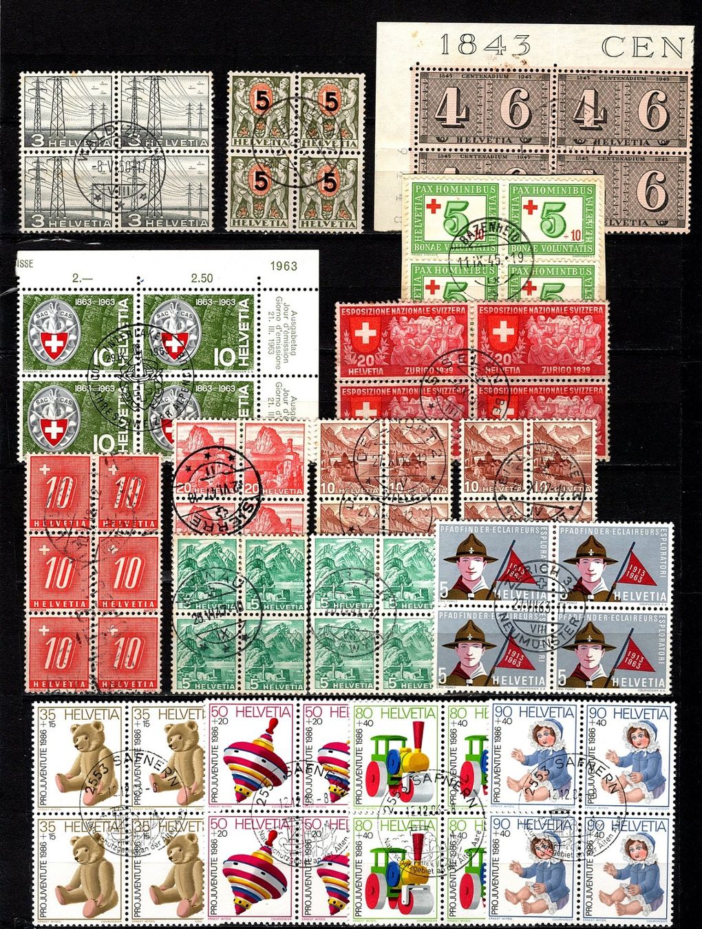 Tutti i francobolli: Viererblocks Schweiz (827) – Usato da Burgdorf venduto da blinky01